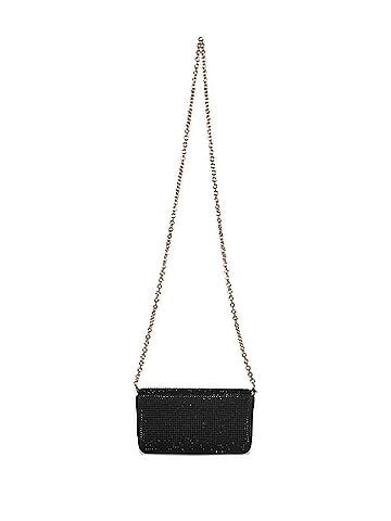 Versace Women's Embelished With Golden Closure Clutch Bag in Black (view 2)