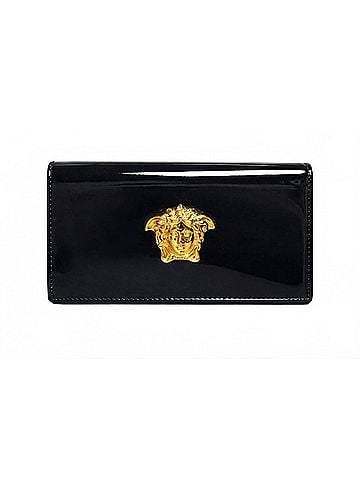 Versace Women's Medusa Patent-Leather Clutch Bag in Black With Gold-Tone Hardware (view 1)