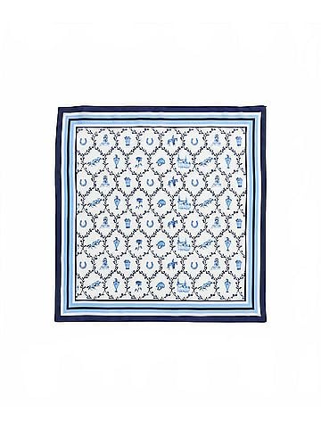 Vineyard Vines Women's Kentucky Derby Silk Scarf in Serenity Blue (view 1)