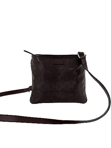 Gucci GUCCI GG Imprime Logo All-Over Print Leather Mini Shoulder Bag/Pouch/Sacoche - Bordeaux/Wine Red 64758 (view 1)