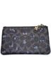 Coach 100% Leather Floral Solid Black Blue Clutch One size - photo 2
