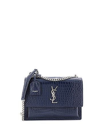 Saint Laurent Sunset Crossbody Bag Crocodile Embossed Leather Medium (view 1)