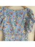 Likely 100% Polyester Floral Blue Casual Dress Size 10 - photo 7