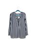 Cato 100% Polyester Stripes Blue White Long Sleeve Blouse Size 22 - photo 1