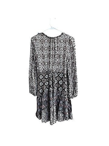 Anthropologie Tiered V Neck Boho Mini Dress Casual Dress (view 2)