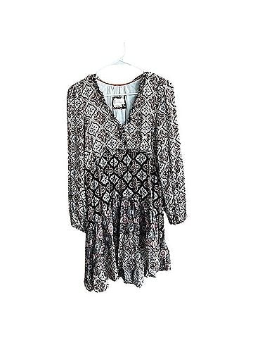 Anthropologie Tiered V Neck Boho Mini Dress Casual Dress (view 1)