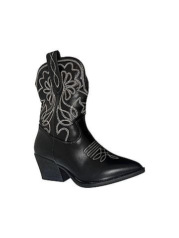 Top Moda Women's Maria Cowgirl Boots in Black (view 2)