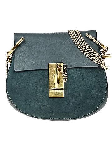 Chloé Drew Crossbody Bag Leather And Suede Blue Suede Shoulder Bag Bag (view 1)