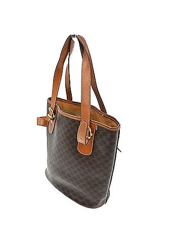 Céline Vintage Macadam Tote Bag Canvas And Leather Brown Canvas Tote Bag Bag (view 2)