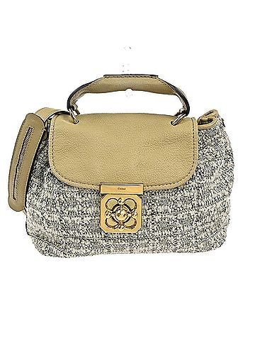 Chloé Elsie Shoulder Bag Tweed Leather Beige Tweed Shoulder Bag Bag (view 1)