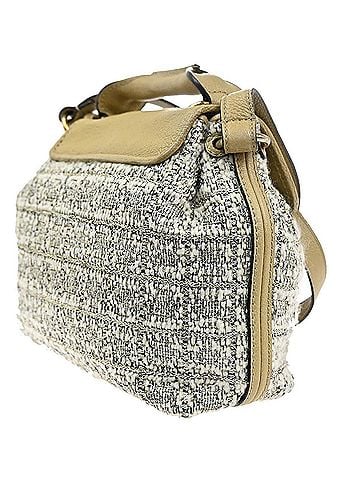Chloé Elsie Shoulder Bag Tweed Leather Beige Tweed Shoulder Bag Bag (view 2)