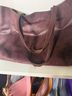 Orciani 100% Leather Brown Burgundy Leather Tote One size - photo 4