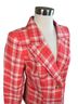 Smythe 100% Cotton Plaid Red Orange Blazer Size 12 - photo 4