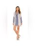 Free People 100% Polyester 100% Rayon Floral Stripes White Blue Casual Dress Size S - photo 3