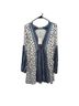 Free People 100% Polyester 100% Rayon Floral Stripes White Blue Casual Dress Size S - photo 1