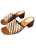Huma Blanco 100% Leather 100% Wood Tan Multi Color Sandals Size EU 40 - photo 1