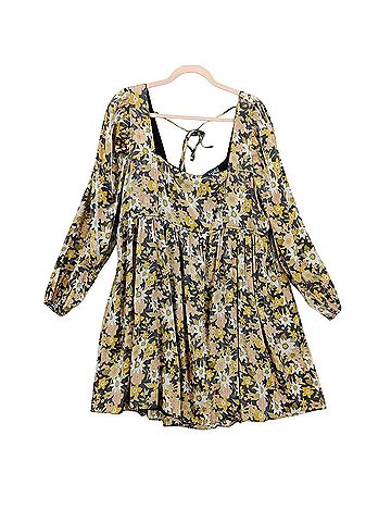 princess polly baby blue dress Angelina Long Sleeve Ditsy Floral Mini Dress main image 1