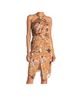 Reiss 100% Polyester Print Gold Pink Cocktail Dress Size 0 - photo 5