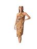 Reiss 100% Polyester Print Gold Pink Cocktail Dress Size 0 - photo 1