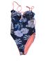 Maaji Floral Multi Color Pink Blue One Piece Swimsuit Size M - photo 1