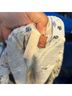 Pilcro Bow Print Blue White Casual Pants Size XL - photo 3