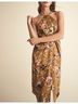 Reiss 100% Polyester Print Gold Pink Cocktail Dress Size 0 - photo 3