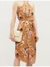 Reiss 100% Polyester Print Gold Pink Cocktail Dress Size 0 - photo 7