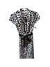 Merona 100% Polyester Animal Print Black White Casual Dress Size 12 - photo 1