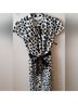 Merona 100% Polyester Animal Print Black White Casual Dress Size 12 - photo 7