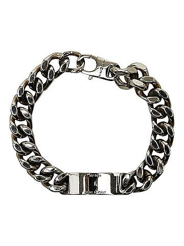Fendi Fendi Logo Plate Chain Bracelet #L Silver Metal Women's FENDI (view 2)