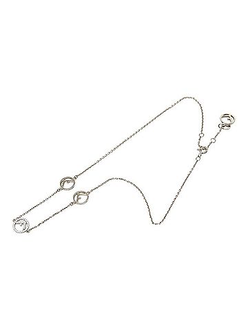 Fendi Fendi F is Logo Chain Necklace, Silver Metal, Cubic Zirconia, Women's FENDI (view 2)