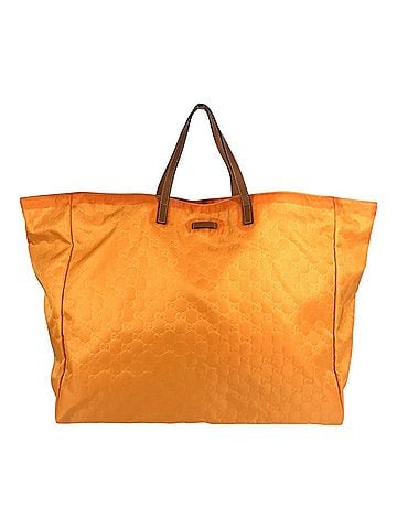 Gucci GUCCI 286198 GG Logo Bag Tote Travel Handbag Leather Nylon Men's Women's Orange (view 1)
