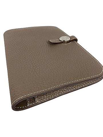 Hermès HERMES Dogon Duo GM Wallet, Long Togo Leather, Men's/Women's, Etoupe Gray (view 2)