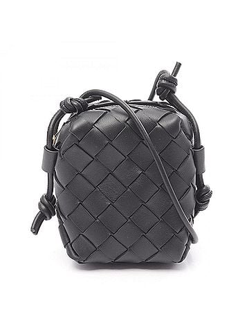 Bottega Veneta Bottega Veneta Intrecciato Micro Shoulder Bag/Handbag, Leather, Women's, Black, 805806V4W518425 (view 1)