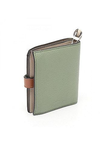 Loewe Loewe Anagram Compact Zip Wallet, Bi-fold Leather, Women's, Green/Brown (view 2)
