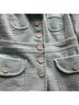 Banana Republic 100% Polyester 100% Cotton Tweed Solid Blue Coat Size S - photo 8