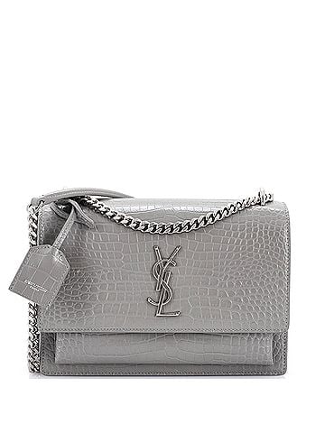 Saint Laurent Sunset Crossbody Bag Crocodile Embossed Leather Medium (view 1)