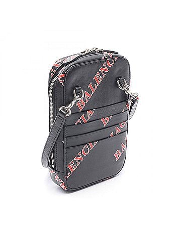 Balenciaga Balenciaga Cash Zip Phone Holder Shoulder Bag/Handbag, Leather, Men's/Women's, Black, Red, White, 618189 (view 2)