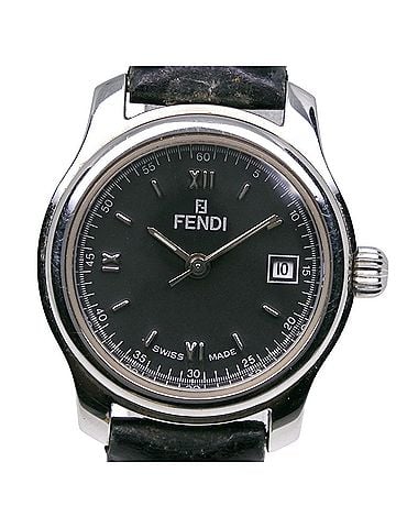 Fendi Fendi Olologi Women's Watch, 210L Stainless Steel x Leather Strap, Quartz Analog, Black Dial, Women's. (view 1)