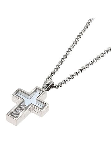 Chopard Chopard Happy Diamonds Cross Necklace 18K White Gold Women's (view 1)