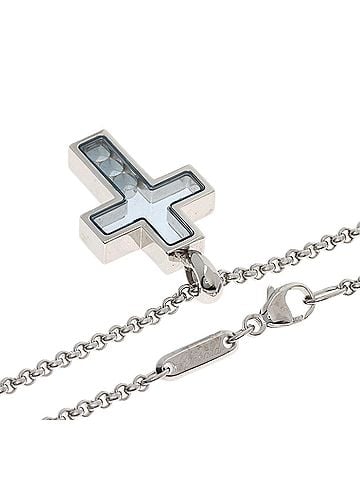 Chopard Chopard Happy Diamonds Cross Necklace 18K White Gold Women's (view 2)