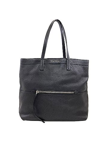 Miu Miu Miu Miu Miu Logo Tote Bag Leather Women's MIUMIU (view 1)
