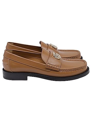 Gucci Gucci Marmont Logo Loafers in Ochre Leather (view 1)