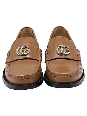 Gucci Gucci Marmont Logo Loafers in Ochre Leather (view 2)