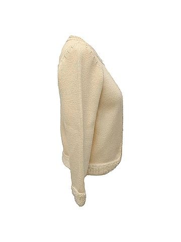 Chanel  Chanel Knitted Sequin-Embellished Cardigan in Cream Wool (view 2)