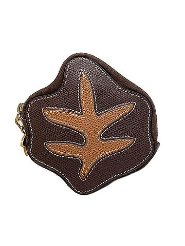 Céline Celine autumn leaves motif coin case, leather, women's. (view 1)