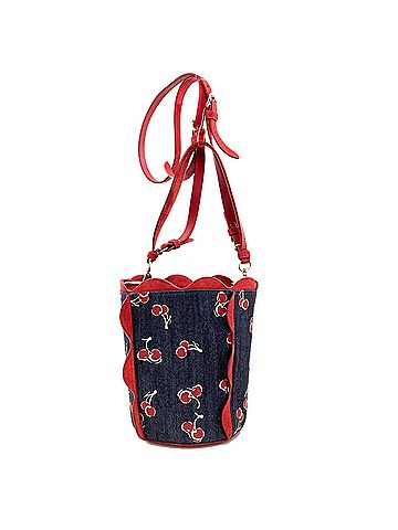 Miu Miu Miu Miu Miu Cherry Print 2-Way Shoulder Bag, Denim, Women's MIUMIU (view 2)