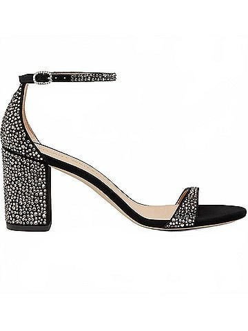 Stuart Weitzman Women's Nudist Shine Block Sandals (view 1)