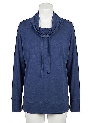 Bobi Funnel Neck Hoodie in Coast (view 1)