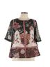 Vineet Bahl 100% Polyester 100% Polyester Floral Multi Color Short Sleeve Blouse Size S - photo 1